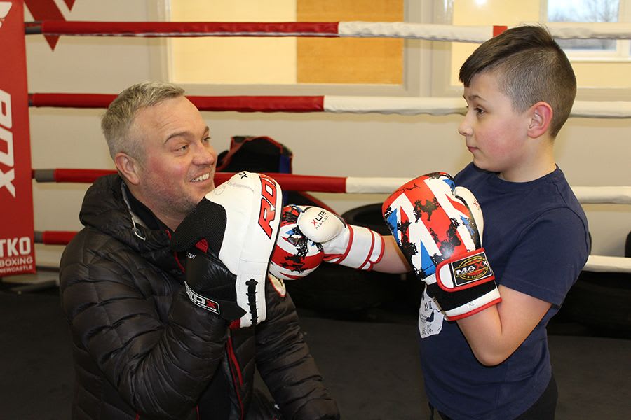Richie Ellison from TKO Boxing & Learning Centre and Lucas 