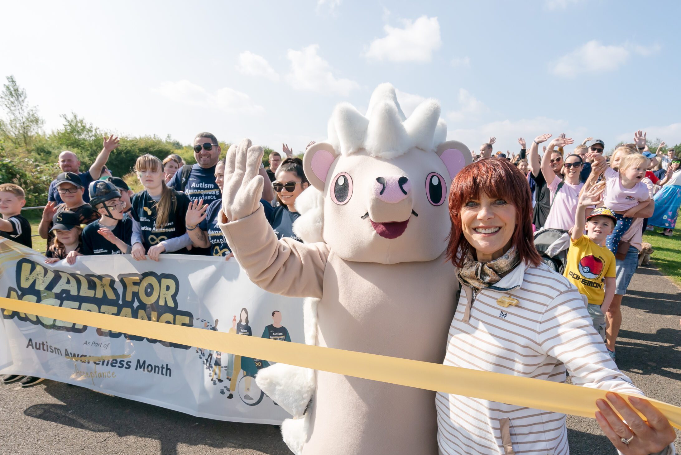 Patron, Pam Royle officially starts the North East Autism Society’s Walk For Acceptance at Herrington Country Park in Houghton le Spring Picture: DAVID WOOD